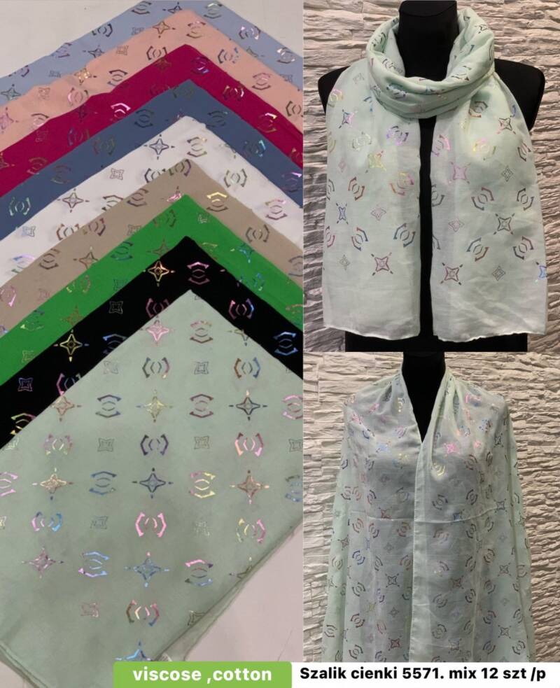 Szaliki damskie Roz Standard, Mix Kolor Paczka 12 szt 1